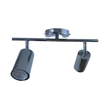 Rsylight Metal Modern 2Li Krom Kaplama Led Spot Avize Günışığı Ampullü
