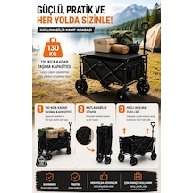 Mey İthalat Piknik Kamp Arabası Masalı Geniş Tekerlekli Taşıma Ve Yük Arabası 130 Kg