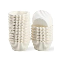 Takribi 100 Adet Büyük Boy Beyaz Muffin Kek Kalıbı 50x40 Mm, Cupcake Kağıdı, Brownie Kalıbı Diğer