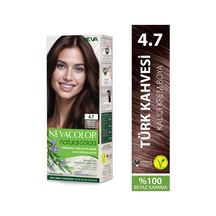 Nevacolor Natural Colors 4.7 Türk Kahvesi - Kalıcı Krem Saç Boyası Seti