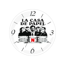 La Casa De Papel Netflix Çap 30cm Sessiz Akar Bombeli Gerçek Cam Duvar Saati Çok Renki