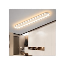 Beyaz 120x16cm Oval Avize 4000k Gün Işığı Led Tavan Lambası