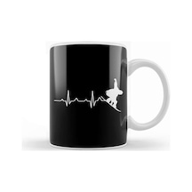 Cool Snowboarder Heartbeat Snowboarding Heart Beat Kupa Bardak Porselen No6158 Karışık