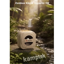 Outdoor Kablosuz Wireless 5w Led Işıklı Bluetooth Hoparlör Bej Doğa Güçlü Hoparlör