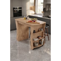 Mutfak Masası Mutfak Adası Ada Masa Bar Masası Kahvaltı Masası Raflı Çok Amaçlı Dolap Modern Masa 120x60 Cm 9838 Sepet Çok Renkli