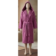 Bicomi Ultra Emici & Hızlı Kuruyan %100 Soft Pamuk Kapüşonlu Unisex Lüks Banyo Bornozu" Mürdüm