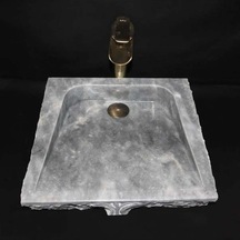 Gri Mermer Saray Işlemeli Lavabo