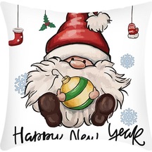 Cartoon Hand-painted Style Christmas Decorative Pillow No.63 Ekru