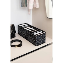 10 Gözlü Çekmece Içi Düzenleyici Organizer 40x14x14 Medium Siyah