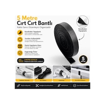 Polham 5 Metre Cırt Cırt Bantlı Kablo Sarıcı Düzenleyici Organizatör Kesilebilir, Yeniden Kullanılabilir