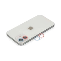 İphone 12 Mini Renkli Kamera Lens Koruma Cam - Pembe-mavi Diğer