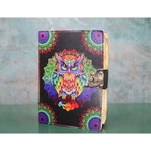 Baykuşlu Deri Defter Altın