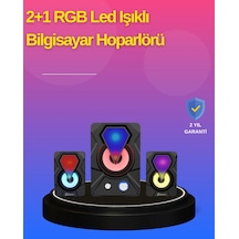 Zenvia 2.1 Kanal Rgb Led Oyun Hoparlörü Subwoofer Destekli Znv2026