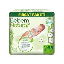 Bebem Bebek Bezi Natural 2 Numara Mini 3 - 6 KG 68 Adet Fırsat Paketi