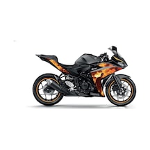 Yamaha YZF R25 Alevli Sticker Etiket Modeli