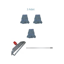 Geniş Yedek Islak Mop Paspas Takımı - 3 ad 25 Cm. 500 Gr. Islak M