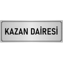 Metal Yönlendirme Levhası, Departman Kapı Isimliği Kazan Daire 5x20 Cm Gümüş Renk