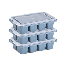 3'lü Mini Buz Kalıbı - Küp Şekilli - Kapaklı - Plastik Çok renkli
