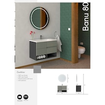 Evros Banu 80 Cm Banyo Dolabı Yeşil