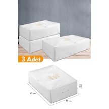 Serstil 3 Adet - Büyük Boy Baza Altı Beyaz Hurç 62 X 46 X 22 Cm