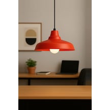 Lunora Metal Tekli Kırmızı Sarkıt Avize Retro Model Salon Avize