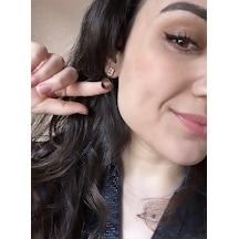 Baget Taşlı Dikdörtgen Çelik Minimal Küpe Çok Renkli