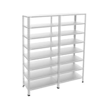 Rafburada 8 Katlı Duble Galvaniz Çelik Raf - Depo, Arşiv, Kiler, Dosya, Market Rafı-43x93 cm-150 cm-1.50 mm
