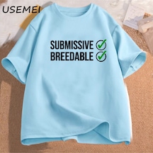 Flood Of Style Itaatkar Ve Breedable T-shirt Komik Mizah Kadın Erkek Giyim Pamuk Kısa Kollu O-boyun Yaz T Sh Mavi