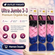 3 Paket / Afrika Örgüsü Ve Rasta İçin Sentetik Ombreli Saç 3/3 - Elm-01-892117 Karışık - Çok Renkli