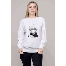 Anime Tokyo Ghoul Anteiku Baskılı Beyaz Kadın Sweatshirt (528320229)