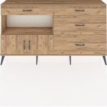 Arges Konsol Tek Raflı 4 Çekmeceli 2 Kapaklı 176x30x99 Çam-çam Çam-çam