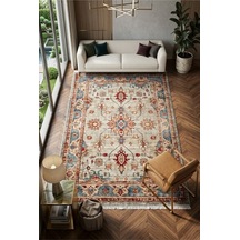 Dekoratif Halı Kaymaz Taban Leke Tutmaz Yıkanabilir Kilim Özel Ölçü Salon Halısı 3031