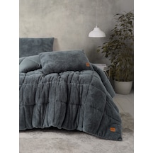 Cotton Box Çift Kişilik Peluş Yorgan Seti Gri 195x215 Cm