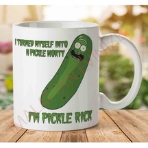 1-1073 I Am Pickle Pıckle Rıck İki Tarafı Baskılı Kupa Bardak Çok Renkli