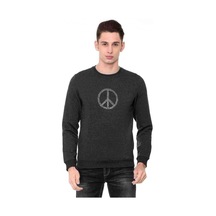 John Lennon Peace Baskılı Füme Erkek Örme Sweatshirt