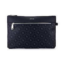 Tamer Tanca Kadın Suni Deri Lacivert Desen Clutch Çanta 743 2337 Bn Cnt Sk25-26 Lacı Gfrj Laci