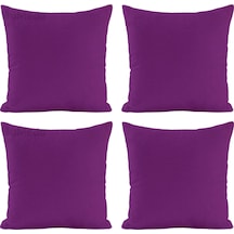 Dekoratif 4'lü Kırlent Yastık Kılıfı Seti - 42 X 42 Cm - Mürdüm