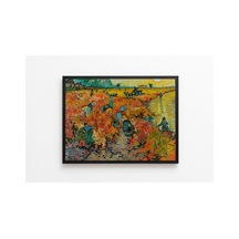 Van Gogh Kırmızı Üzüm Bağı Çerçevesiz Poster 30x42 Cm A3 Tablo Duvar Dekoru Mat Fotoğraf Kağıdı