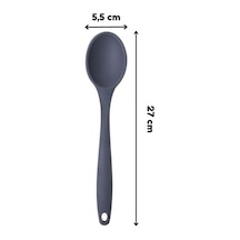 Silikon Servis Ve Yemek Hazırlama Kaşığı, Yumuşak Uç, Komple Silikon, 27 Cm, Yeşil Kaşık, Yanmaz Yapışmaz, Tencere Çizmez, 1 Adet