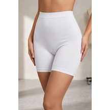 Fit Women Yüksek Bel Dikişsiz Kadın Orta Boy Boxer 2002-beyaz