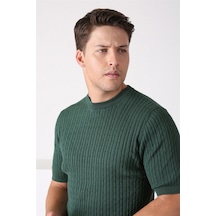 Ferraro Yeşil Bisiklet Yaka Erkek Pamuk Triko T-Shirt-Yeşil