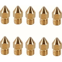 Dashanshop 10 Adet 0.4mm 3d Yazıcı Nozulu Pirinç Mk8 Ekstruder Yüksek Isı Dayanıklı
