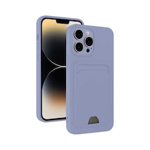 Apple Uyumlu  iPhone 13 Pro Max Kılıf Kelvin Kartvizitli Silikon - Lila 0.2M-Çok Renkli