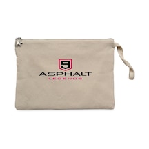Asphalt 9 Legends Text Krem Clutch Astarlı Cüzdan / El Çantası Krem