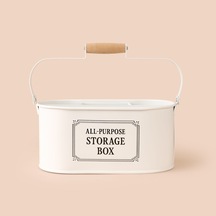 Bath Bölmeli Organizer Sepet - Beyaz - 4 Lt Çok Renkli