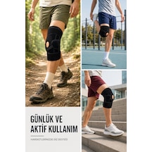 Patella Destekli Ligamentli Dizlik Ayarlanabilir Cırtlı Silikon Pedli Diz Desteği - Lisinya
