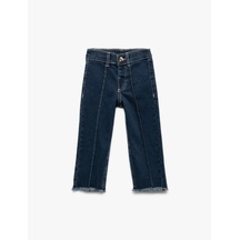Koton Pamuklu Geniş Paça Denim Pantolon Dark Indıgo 6wmg40012ad Koyu İndigo