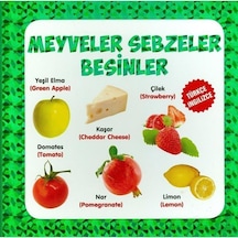 Meyveler - Sebzeler - Besinler Türkçe - İngilizce- Parıltı Yayınları