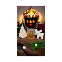 Yılbaşı Christmas Yeniyıl Dekoratif Viski Geyik Ağaç Kokulu Mum Ekru