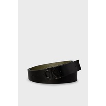 Calvin Klein Logolu Deri Kemer Lv04d7049glı1 Erkek Kemer Lv04d7049g Lı1 Siyah-haki